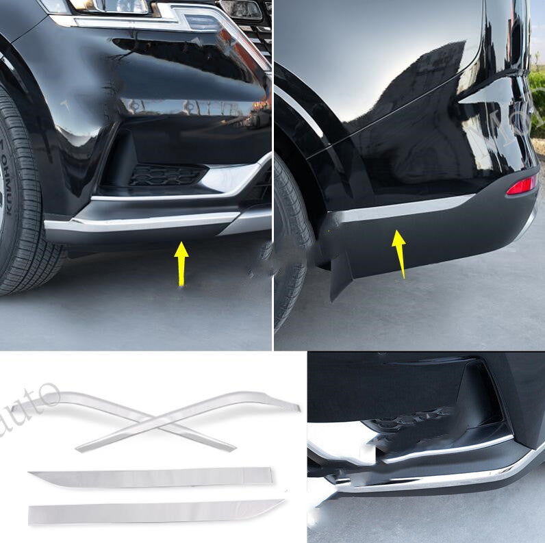 for Kia Carnival 2022-23 Front+Rear Bumper Bottom side Protector Cover Chrome 4x