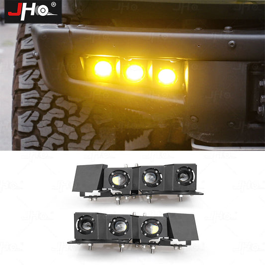 Pair Bumper Fog Light Lamps w/Bulbs Golden Color Fit for Ford Bronco 2021-2024