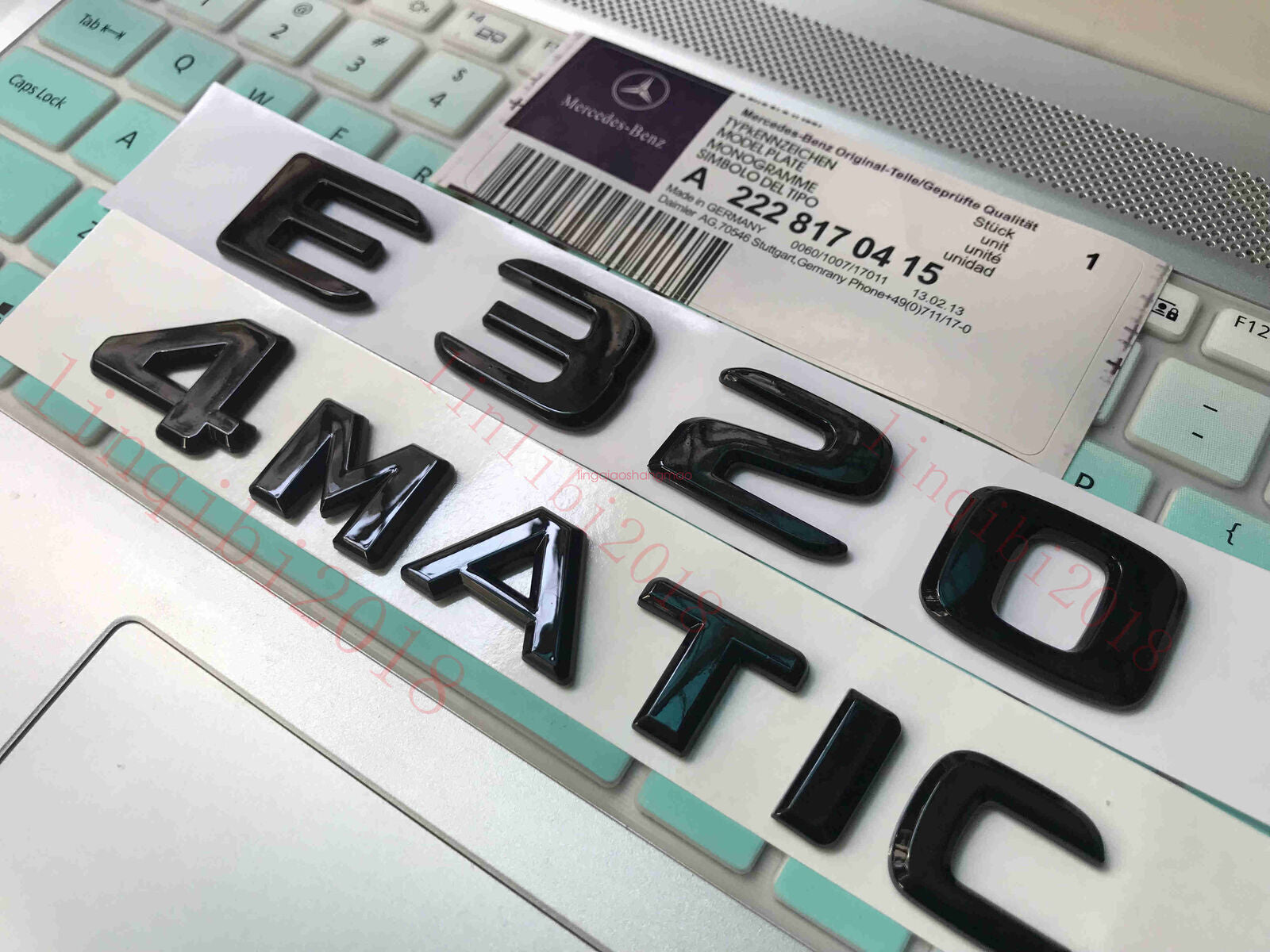 Gloss Black  E320 4 MATIC  Number Letters Trunk Badge Emblem for E320 4 MATIC