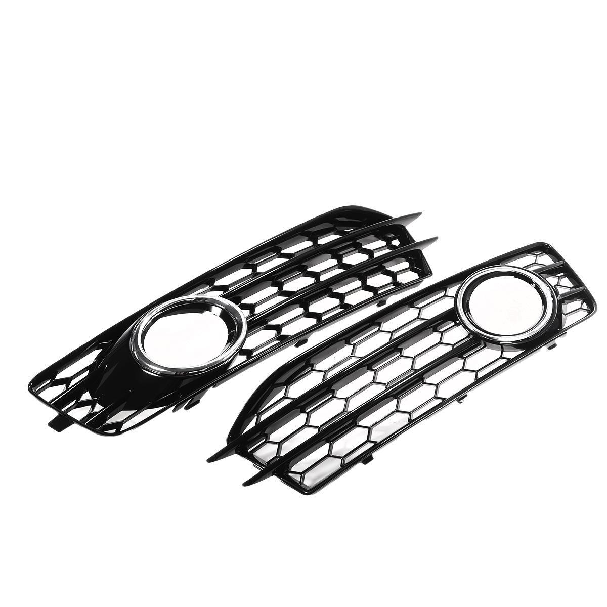 Honeycomb grille design for left and right front fog lights applicable to for Audi A3 8P S series 2009-2012