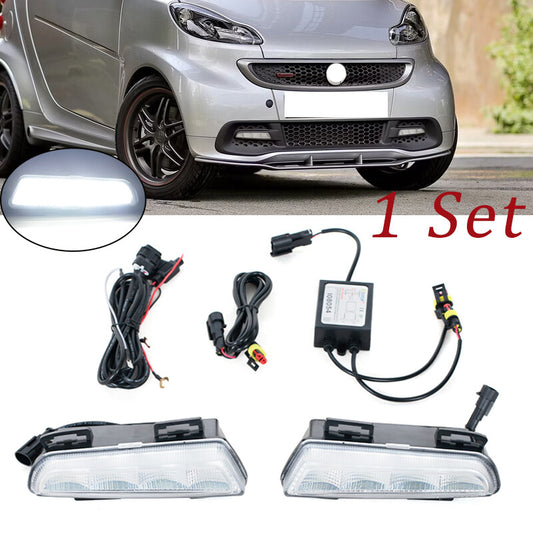 LED Front Fog Lamp Daytime Running Light Wire Kit for Smart Fortwo W451 13-15