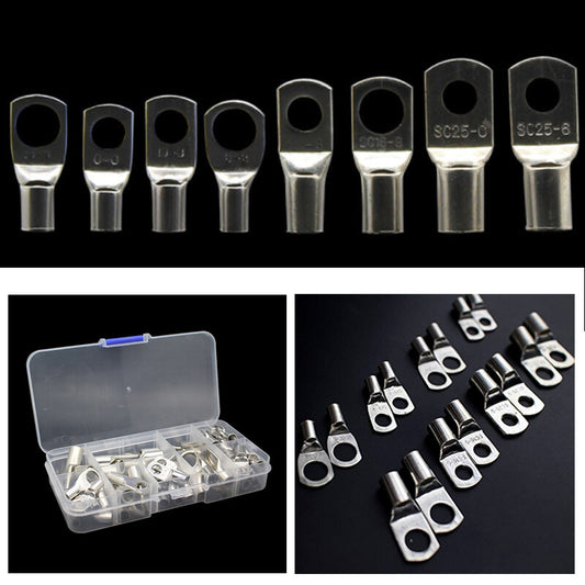 60-piece set of copper lug battery cable ring connector terminal kit