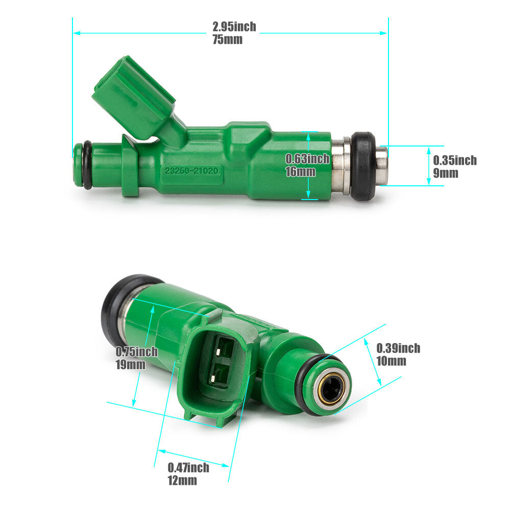 Set of (4) Fuel Injector 23250-21020 for Toyota Prius Echo for Scion xA xB 1.5L l4