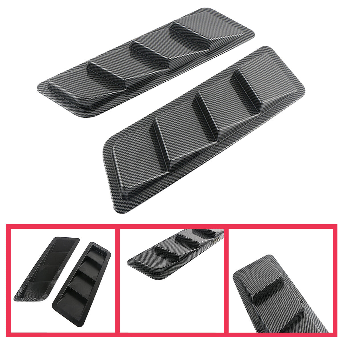 Carbon fiber exterior car cover ventilation panel air intake louvers cooling cover