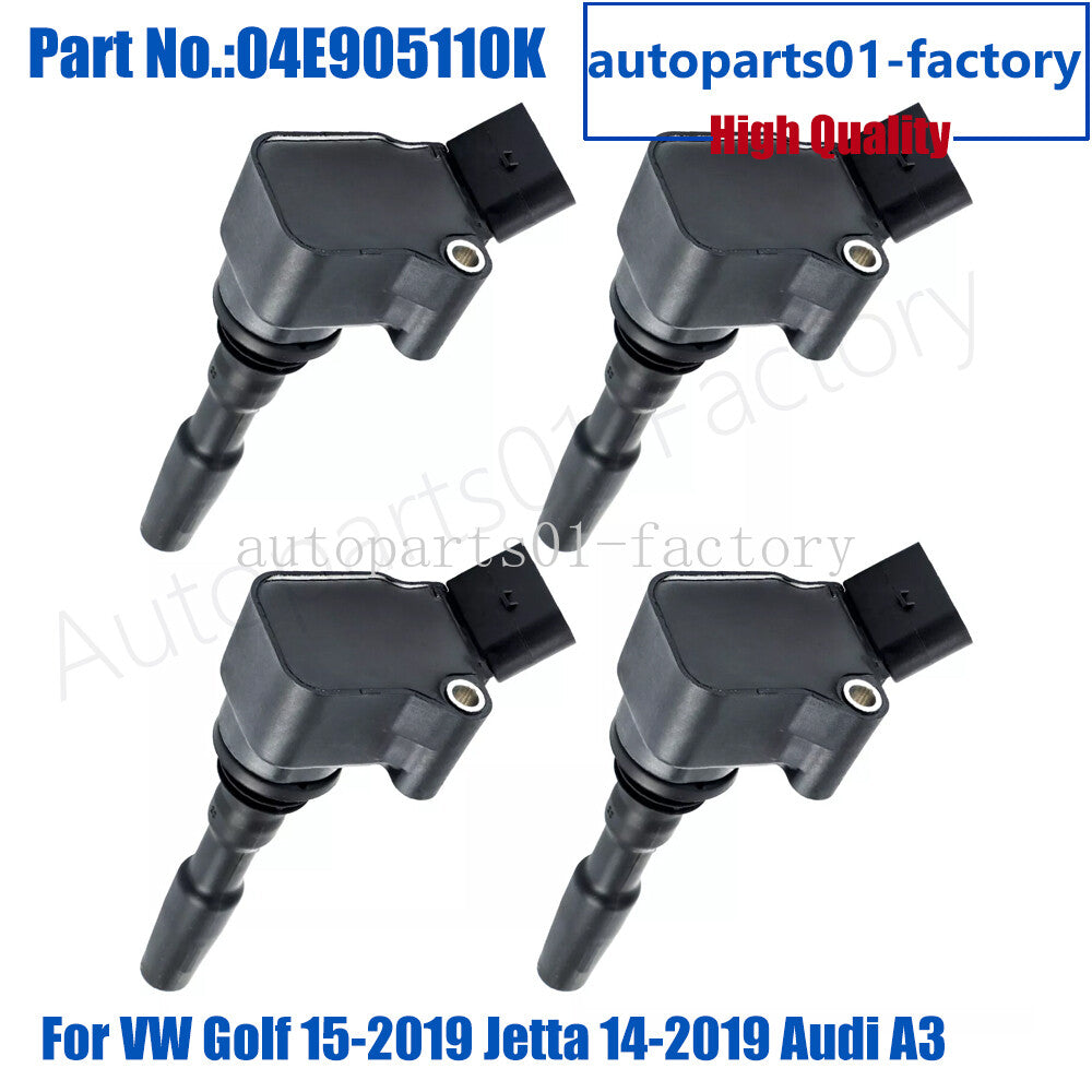 4PCS Ignition Coils Fits 2019-2020 for Volkswagen for Golf 14-2017 for Volkswagen for Jetta 1.4L