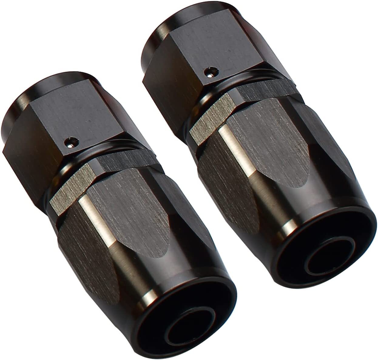 4-Pack 6AN Straight Rotary Hose End Fittings for CPE Oil Fuel Lines, Aluminum Black,