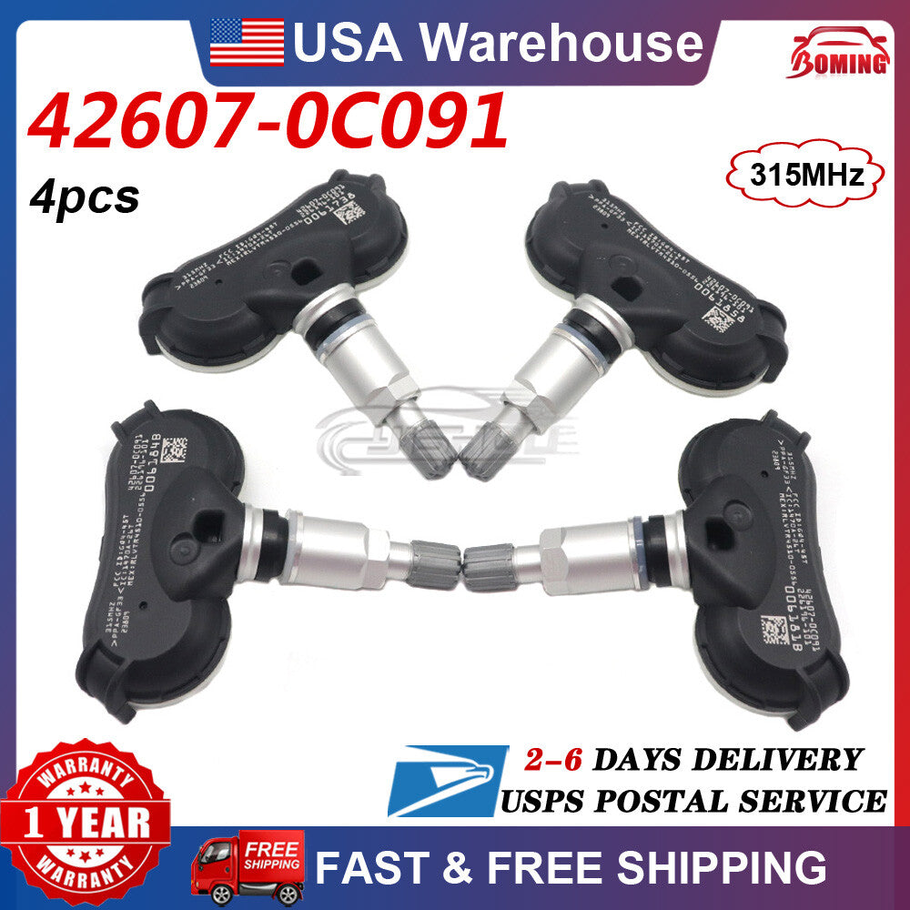 4PCS TPMS Tire Pressure Sensor for Toyota Tundra Sequoia 2018-2019 42607-0C091