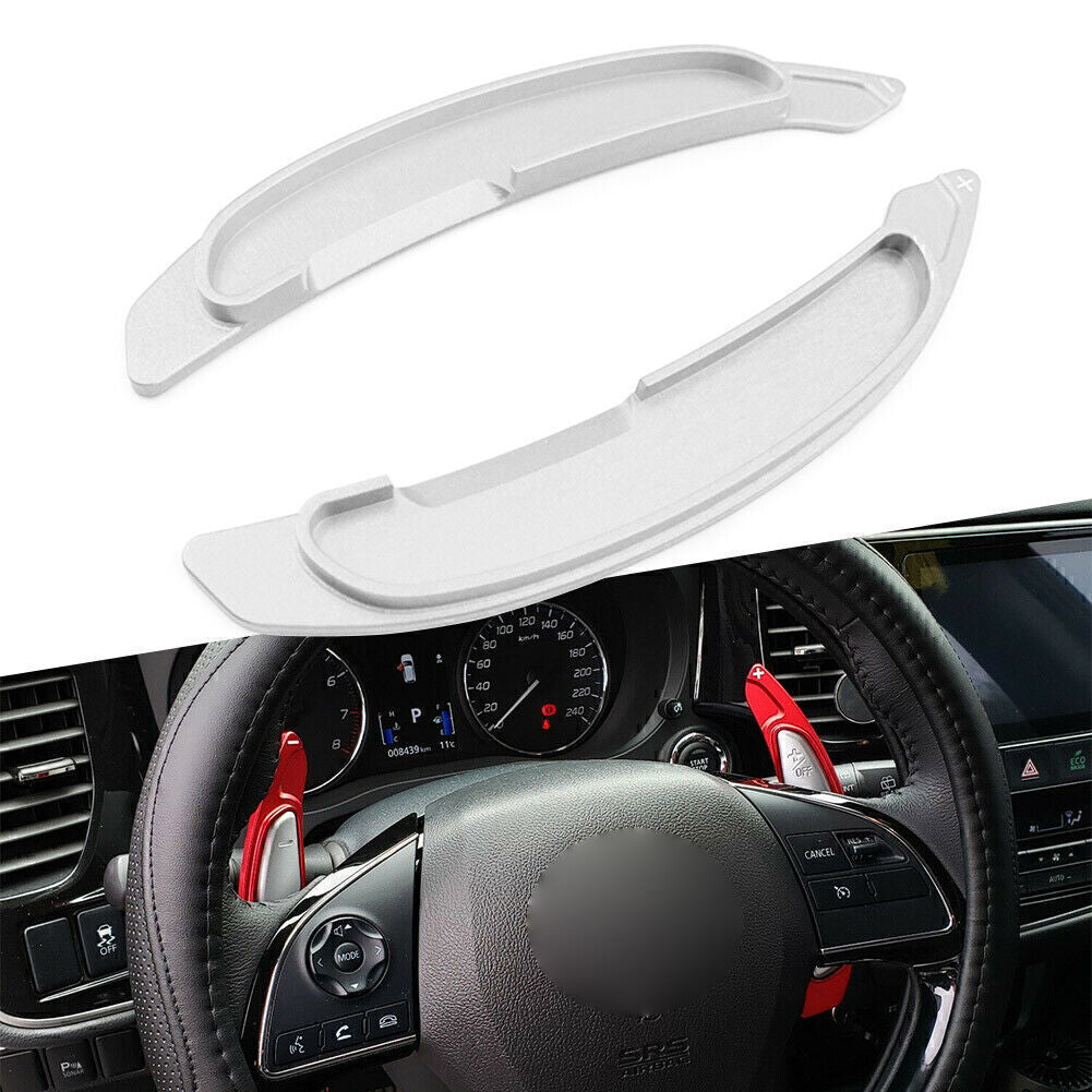 Silver aluminum steering wheel paddle shifter extended version suitable for Mitsubishi Lancer