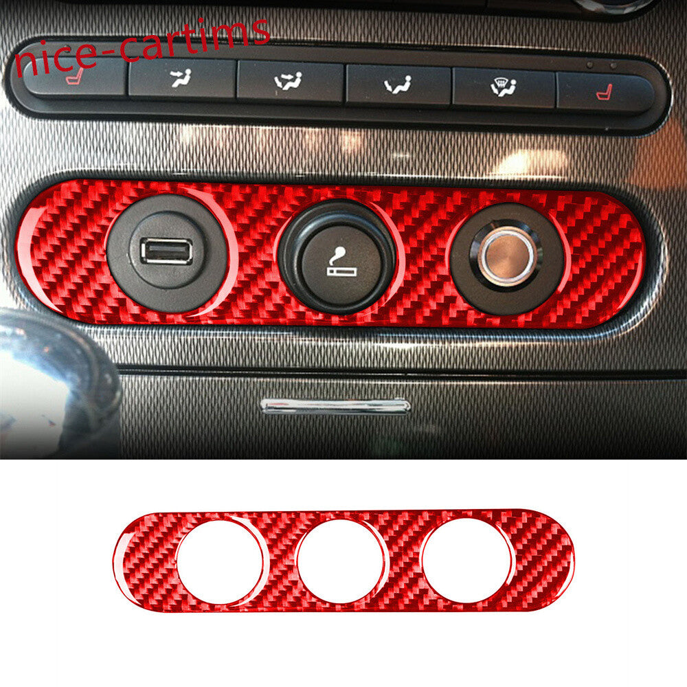 Red Carbon Fiber Center Cigarette Lighter Switch Trim for Ford F-150 FX4 04-08 C