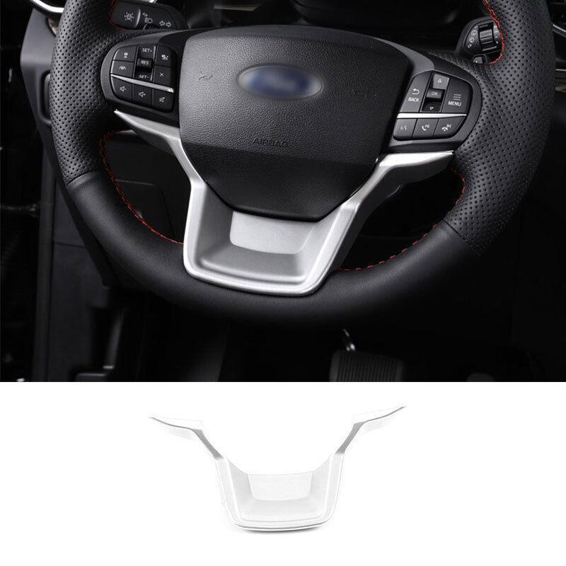 Steering Wheel Sheet Cover Trim 1PCS Fit for Ford Explorer 2020-22 Matte Silver