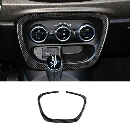 Carbon Fiber Climate Control Surround Panel Cover Trim for Fiat 500L 2014-2017