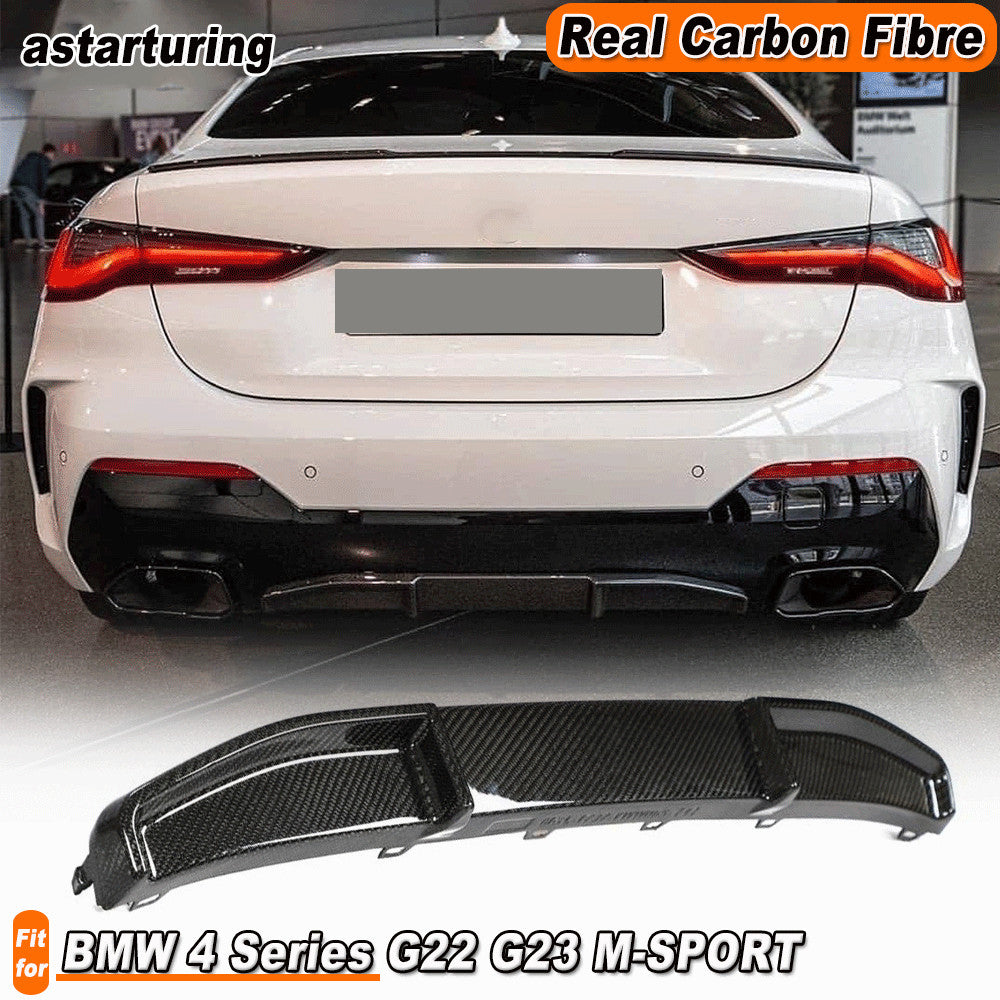 for BMW 4 Series G22 G23 M-SPORT 2021-2022 REAL CARBON Rear Bumper Diffuser Lip