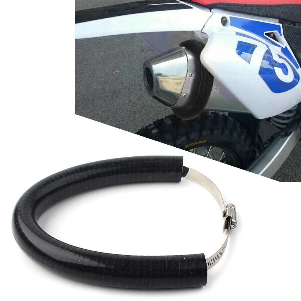 Universal Fit Dirt Bike Exhaust Pipe Heat Shield Crash Protector Guard Black