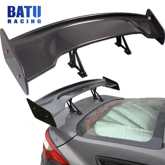 Universal JDM Carbon Fiber Rear Trunk Spoiler GT Style+Brackets