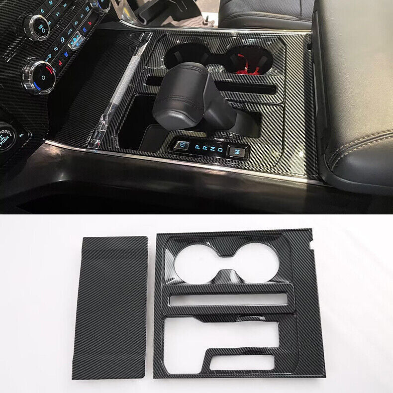 for Ford F150 F-150 2021-23 Carbon Fiber ABS Console Gear Shift Box cover Trim2