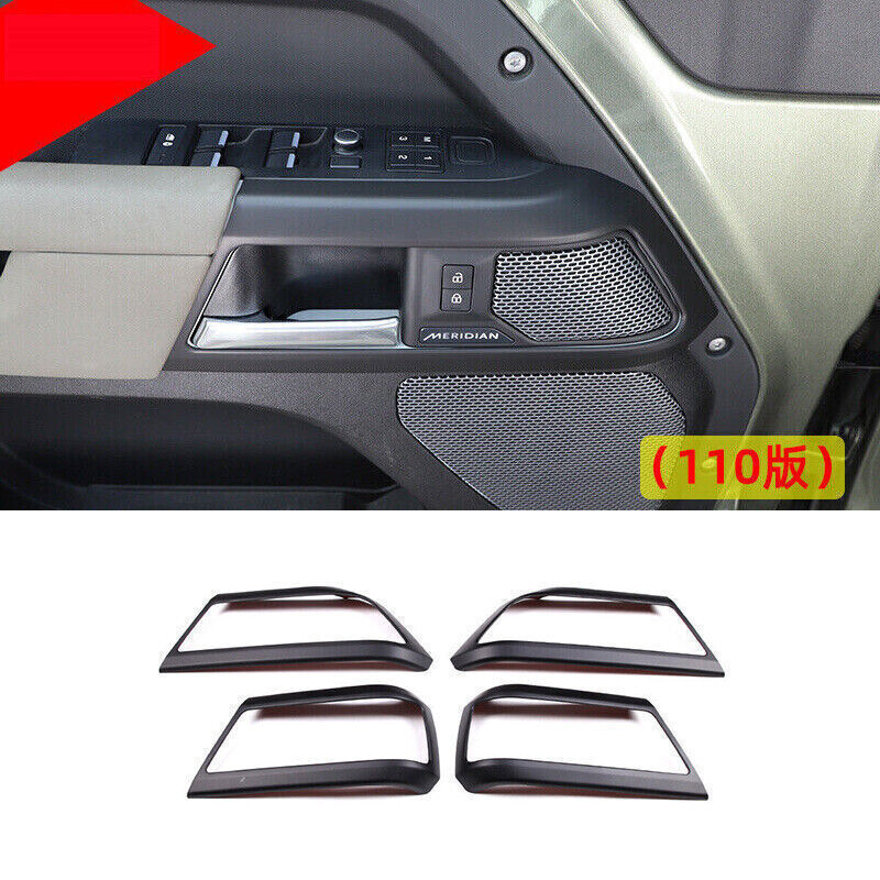 4PCS Black Inner Door Handle Lock Frame Trim for Land Rover for Defender 110 2020-25