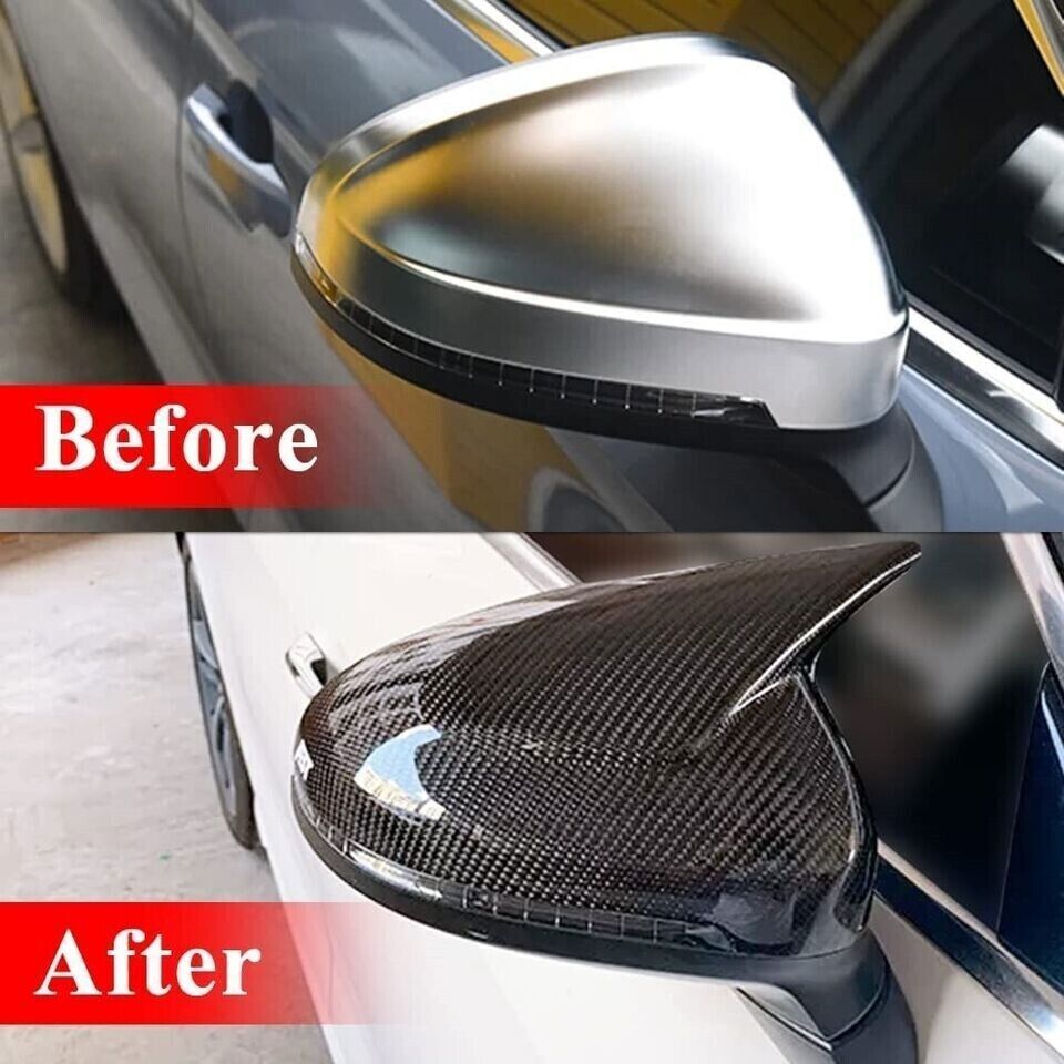 for Audi B9 A4 A5 S5 2017-20 Real Carbon Fiber Rearview Mirror Cover Cap M Style