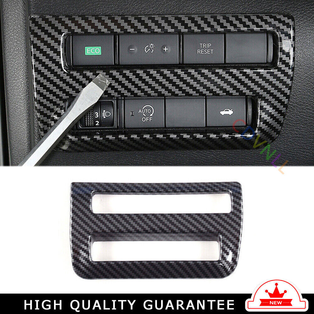 Headlight Button Frame Cover Trim for Nissan Sylphy Sentra 20-22 Carbon Fiber
