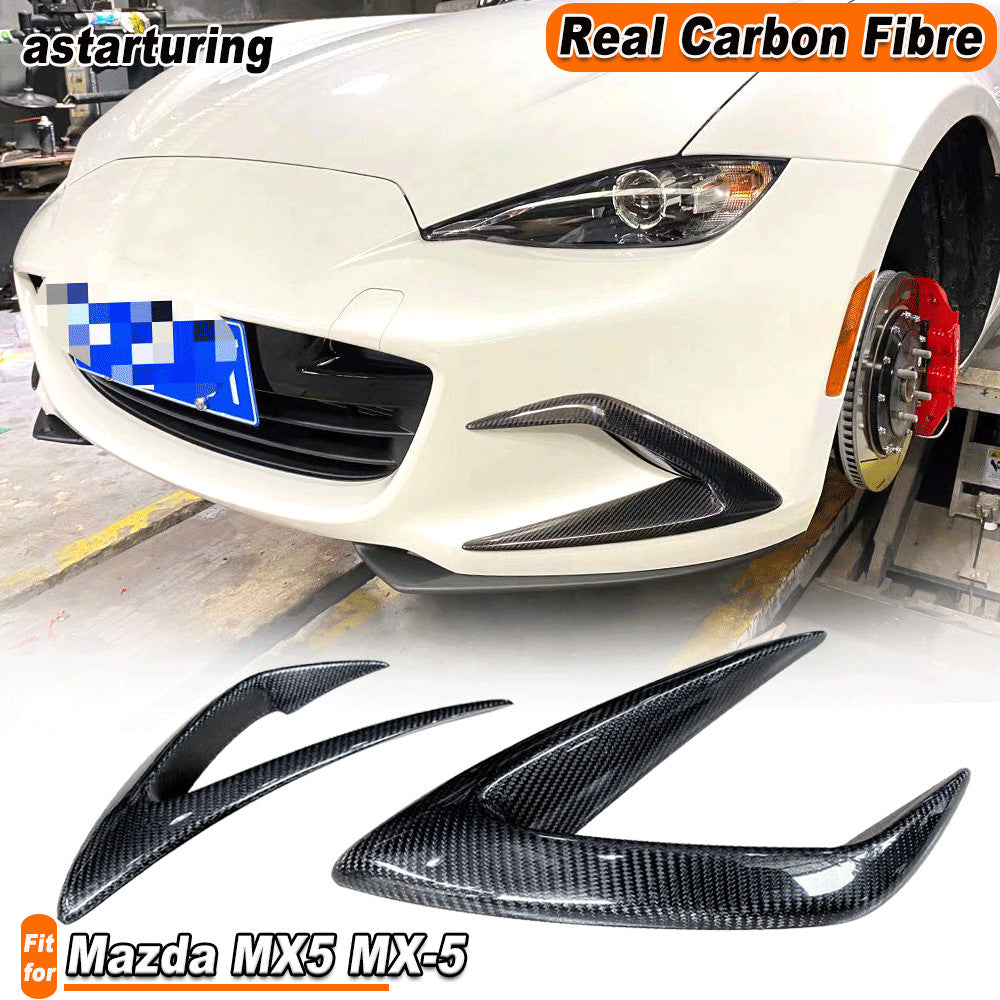 for Mazda MX5 MX-5 2022UP Real Carbon Fiber Front Bumper Fins Canards Splitters