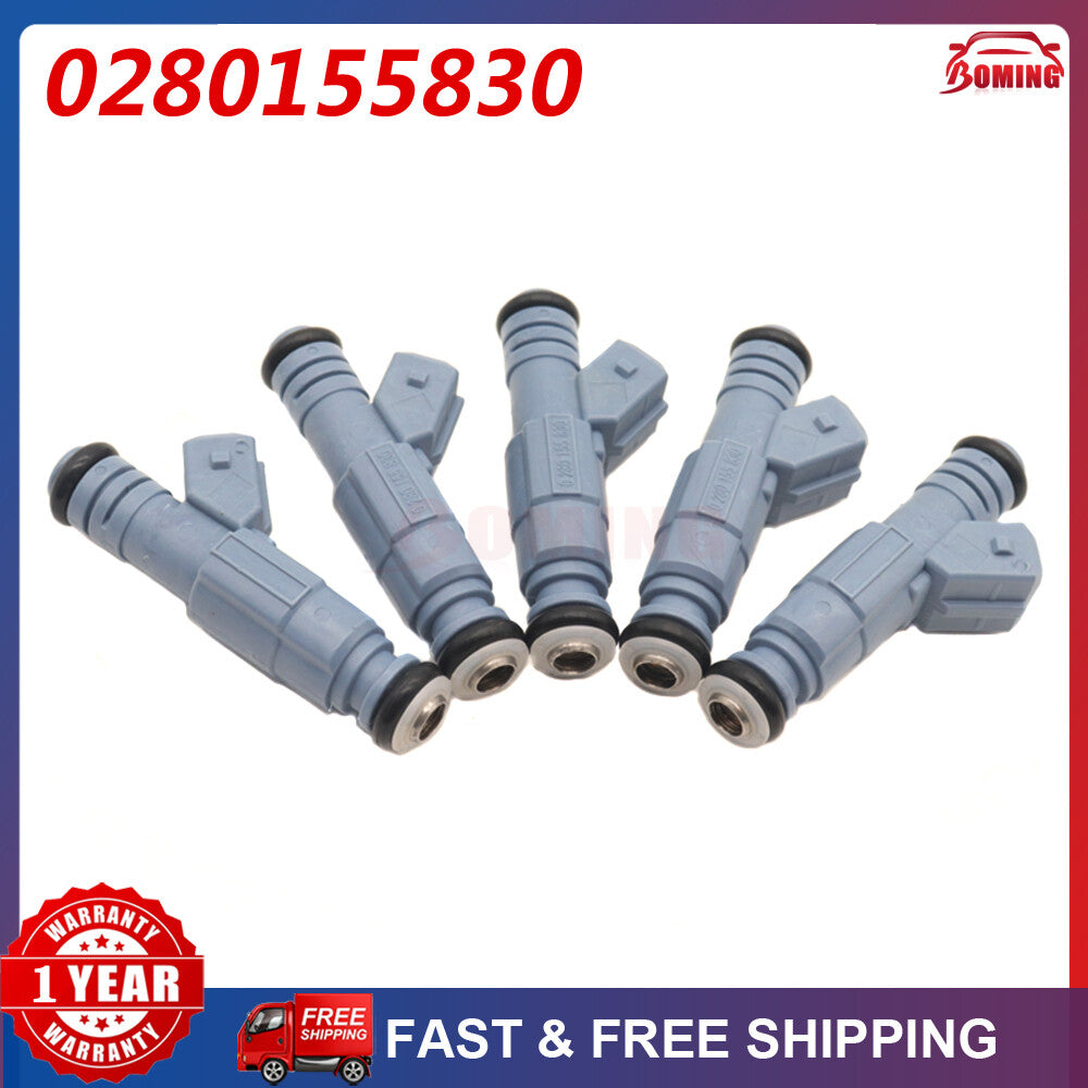 5pcs 91860600 0280155830 New Fuel Injectors for Volvo C70 V70 S60 S80 1999-2006