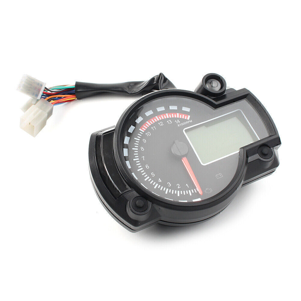LCD Digit 15000rpm Motorcycle Speedometer Tachometer Gauge Odometer Universal UK