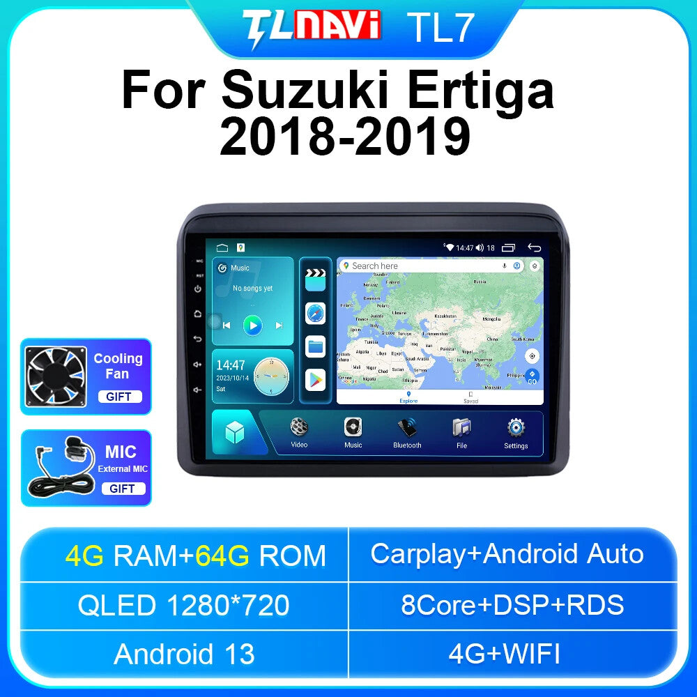 for Suzuki Ertiga Maruti 2018-2019 Android Carplay Car Radio GPS Stereo Screen