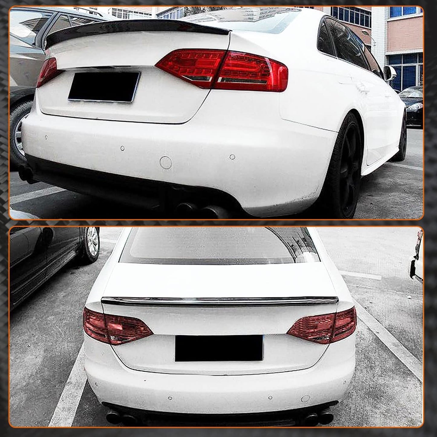 Fit for Audi A4 B8 2009-2012 Sedan Real Carbon Fiber Rear Trunk Spoiler Wing Lip