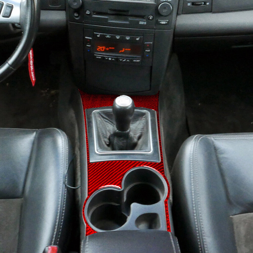Red Carbon Fiber Center Gear Shift Interior Cover Trim for Cadillac CTS 2003-07