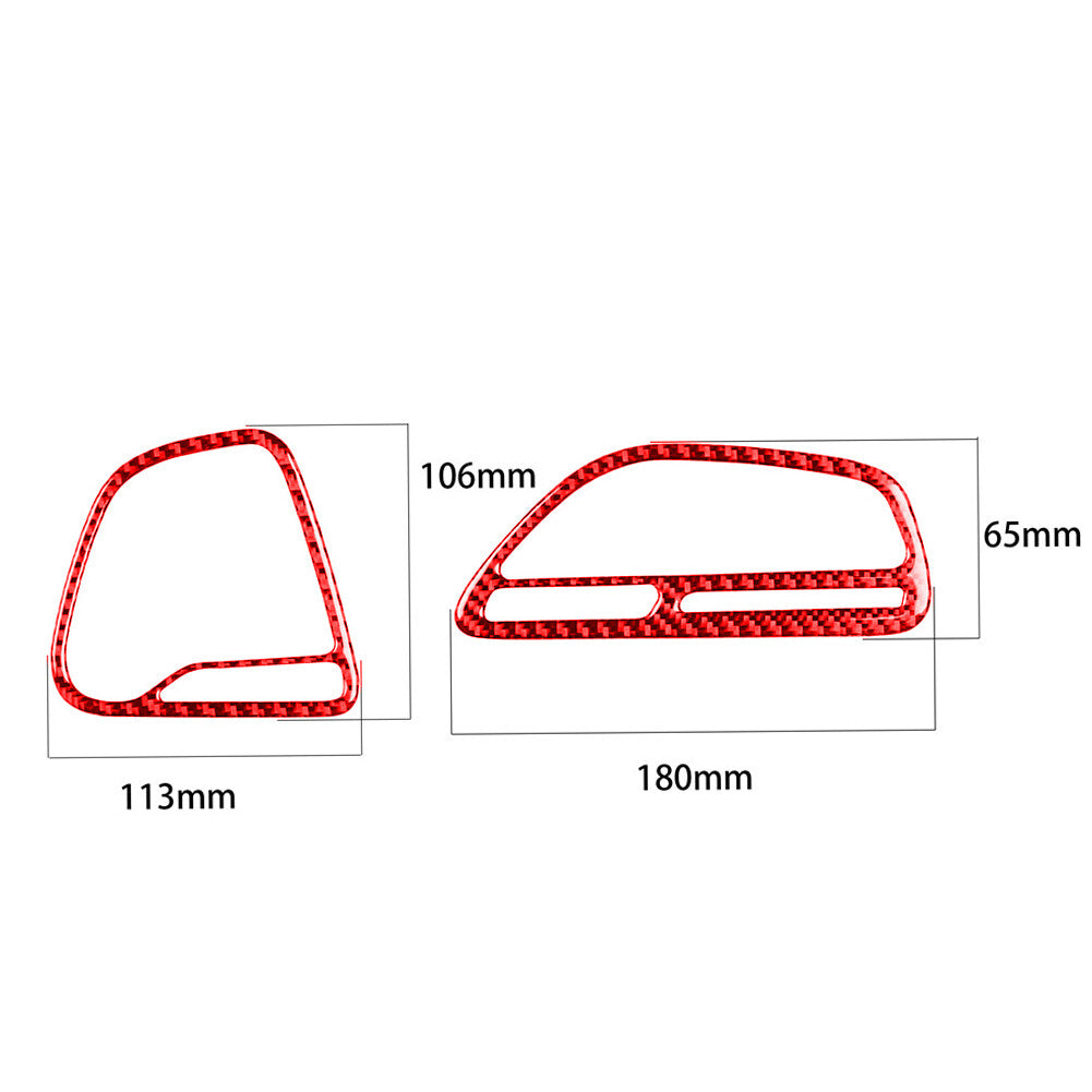 for Dodge for Challenger 2015-2020 Red Dashboard Right Left Vent Trim Carbon Fiber