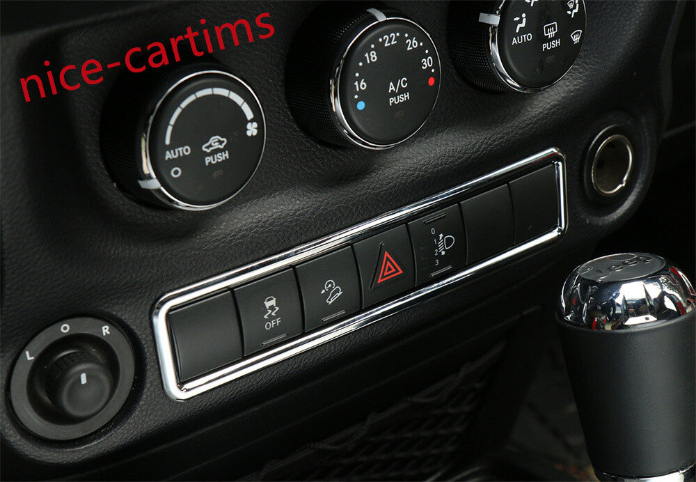 Chrome ABS Emergency Light Lamp Switch Frame Trim for Jeep for Wrangler JK 2011-2017