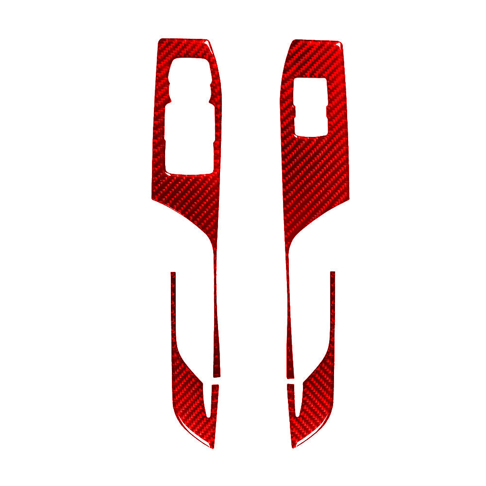 Carbon Fiber Window Lift Panel Switch Cover Trim for Chevrolet Camaro 16-18 Red