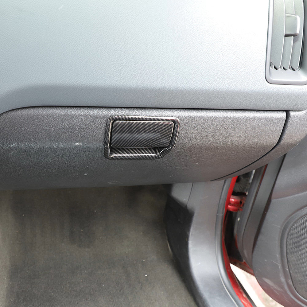 for Co -pilot Storage Box Handle Cover Trim for Chevrolet Colorado 2014+ Carbon Fiber