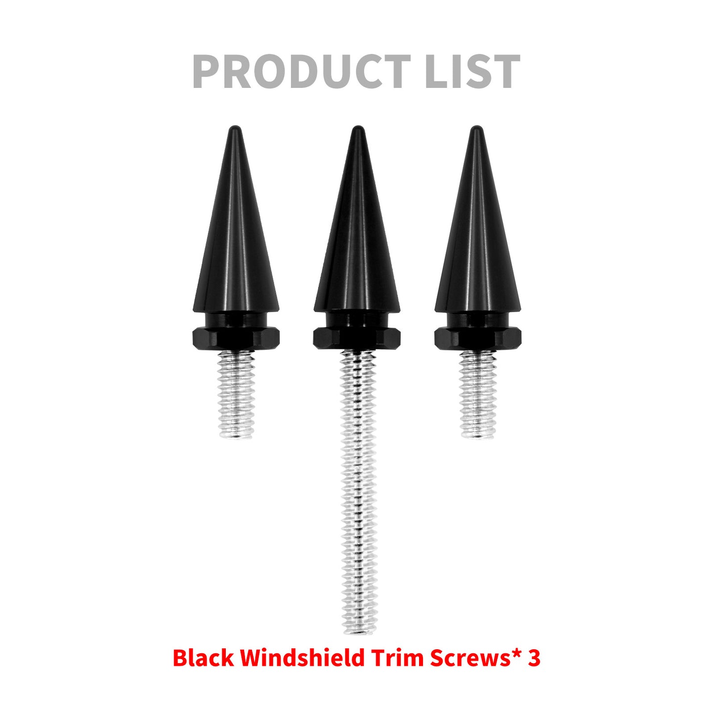 3xBlack Impaler Spike Wind Screen Windshield Bolt For Electra Street Glide 14-23