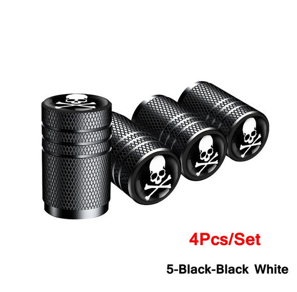 4-piece car tire valve cover rod air dust cover black bullet for Toyota