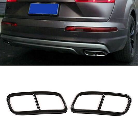 for Audi Q7 2016-2019 Stainless Steel Rear Exhaust Muffler Tail Pipe Cover Trim