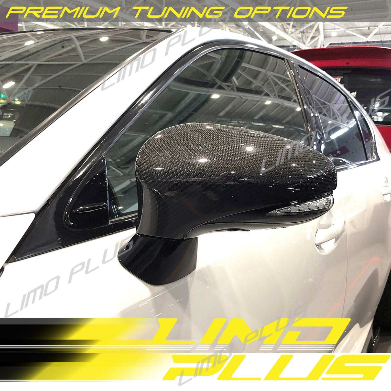 2x Carbon Fiber Mirror Cover Caps Replacement for Lexus GS350 GS450 13-2020