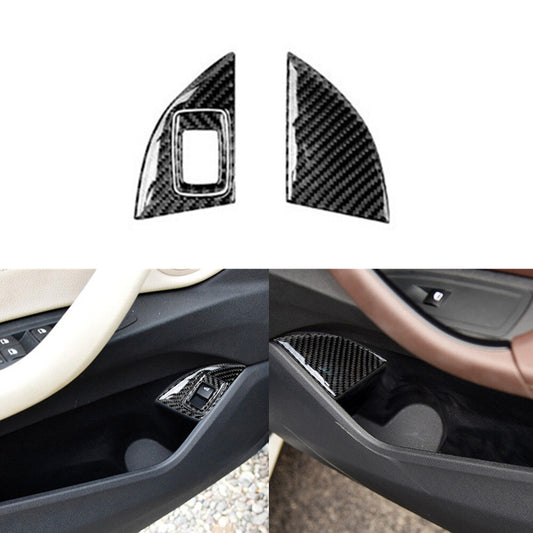 3Pcs Carbon Fiber Interior Trunk Release Cover Trim for BMW X1 F48 2016-2018