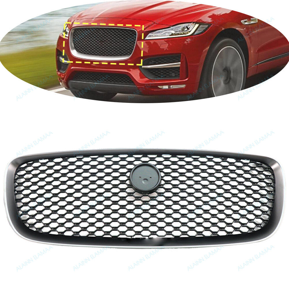 Front Bumper Radiator Grille Fits for Jaguar F-Pace 2017-2020,Matte Silver