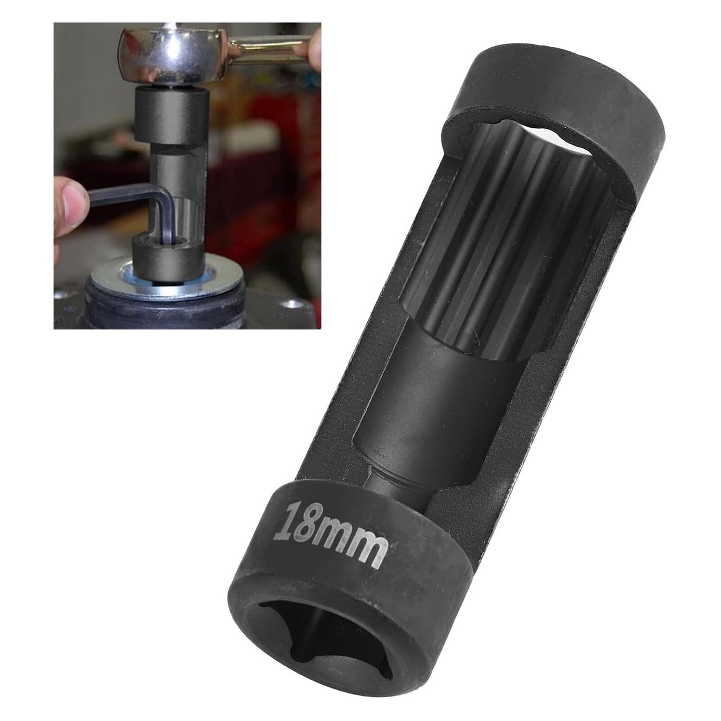 1/2 inch DR. Suspension Post Nut Sleeve Tool 18mm 12PT Virtual Machine. 3353 Post Nut Cleaner