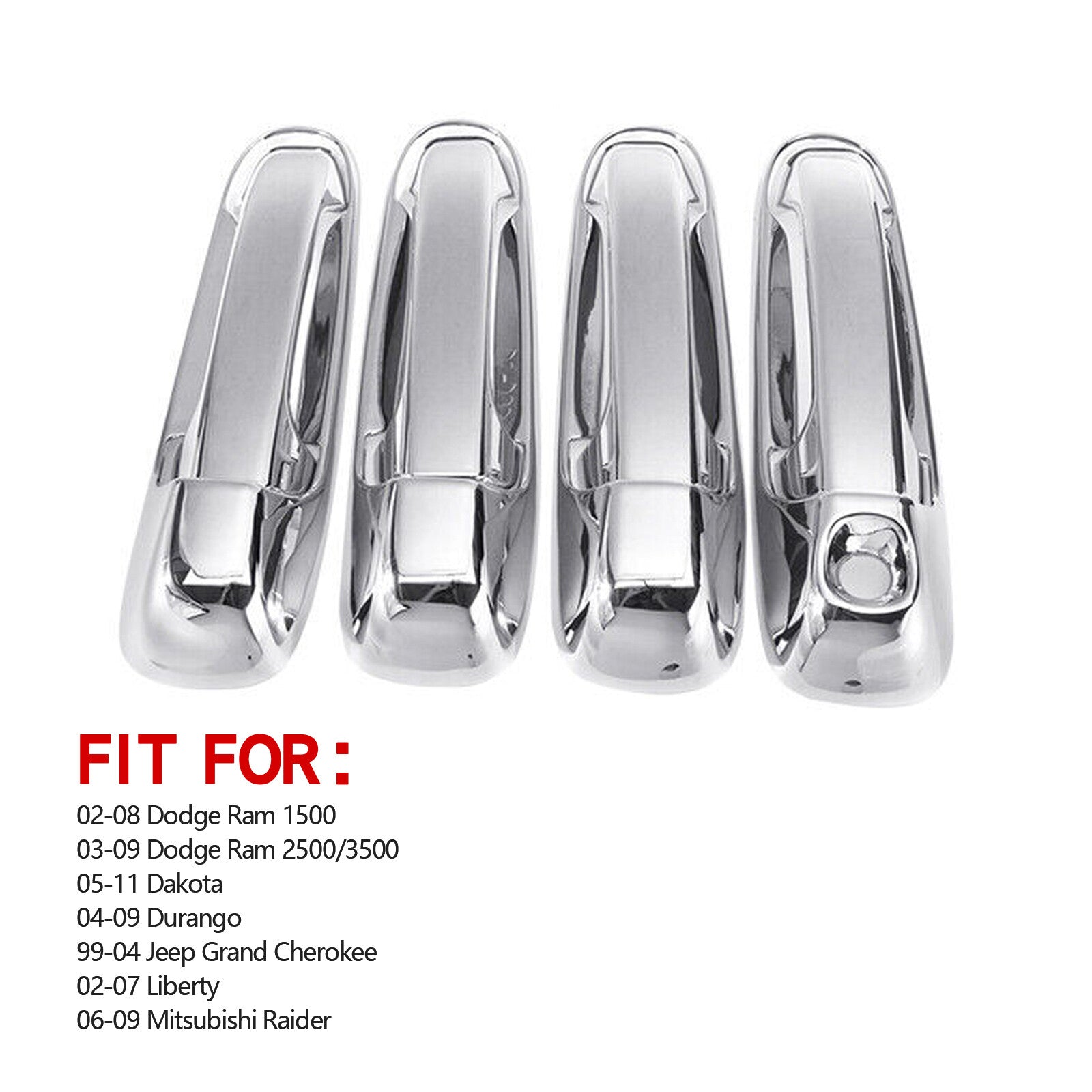 Fit 2002-2008 for Dodge for Ram 1500 / 2003-2009 for Ram 2500 3500 Chrome Door Handle Covers
