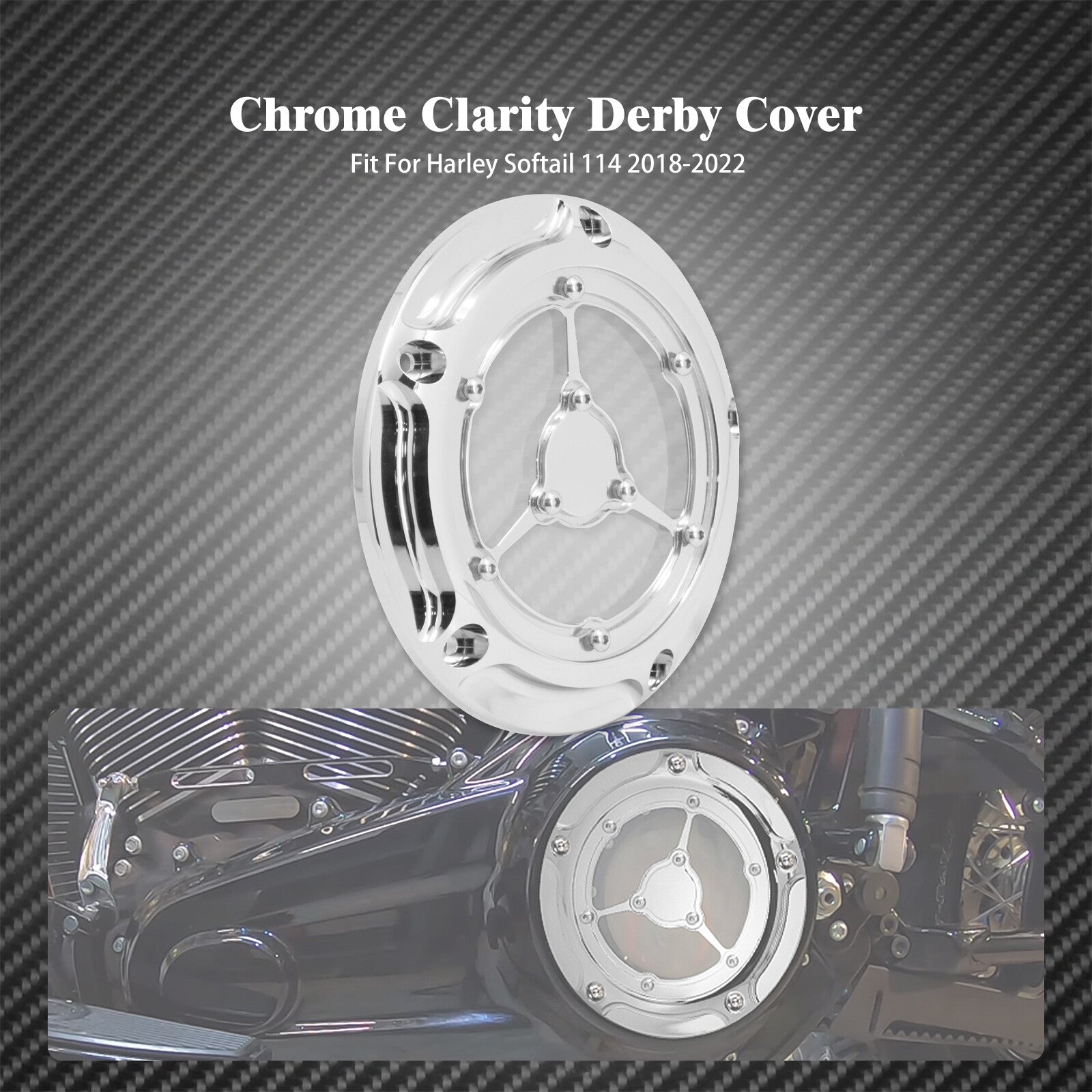 Chrome Engine Derby Cover Fit for Harley Softail 114 Fat Bob Breakout 2018-UP