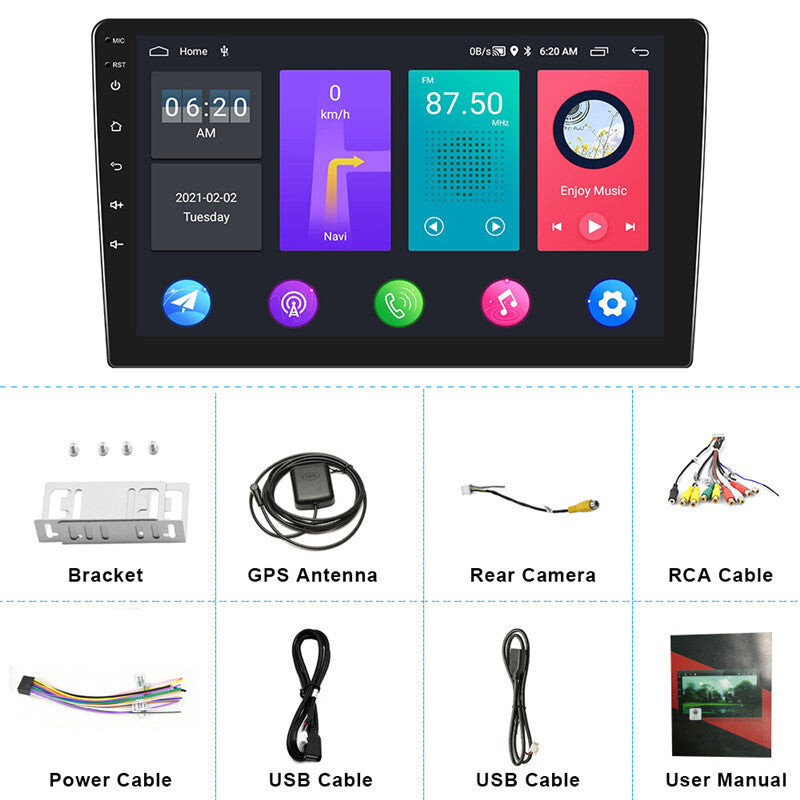 Car Radio 9 Inch Android Multimedia Player GPS WIFI Bluetooth For CarPlay Navi