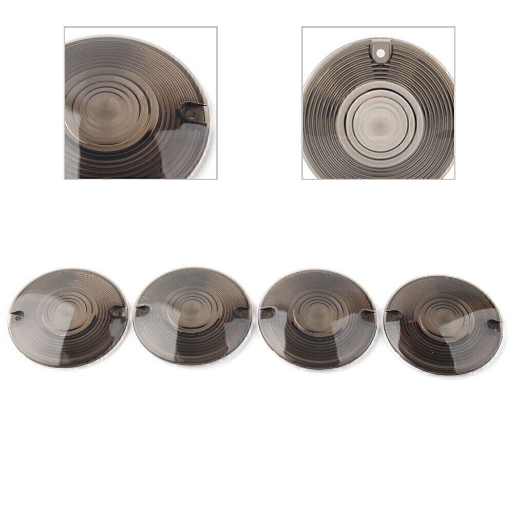 4x Smoke Turn Signal Lens Cover for Harley Davidson Electra Glides Road King ABS