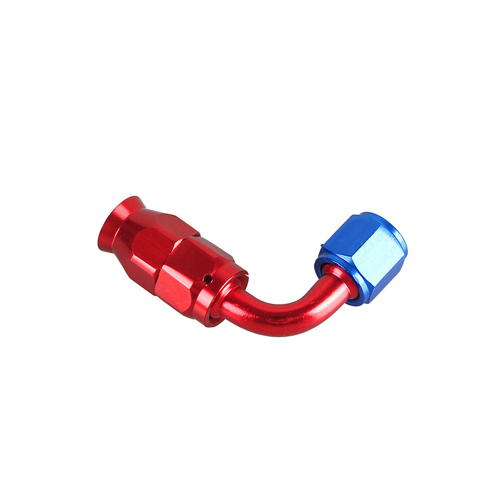 8AN PTFE Hose End Fittings 90 Degree Aluminum Swivel AN8 For PTFE Hose Only Red