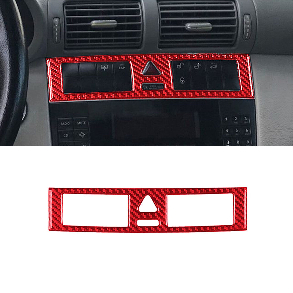 Red carbon fiber interior light button cover trim for Mercedes-Benz W203