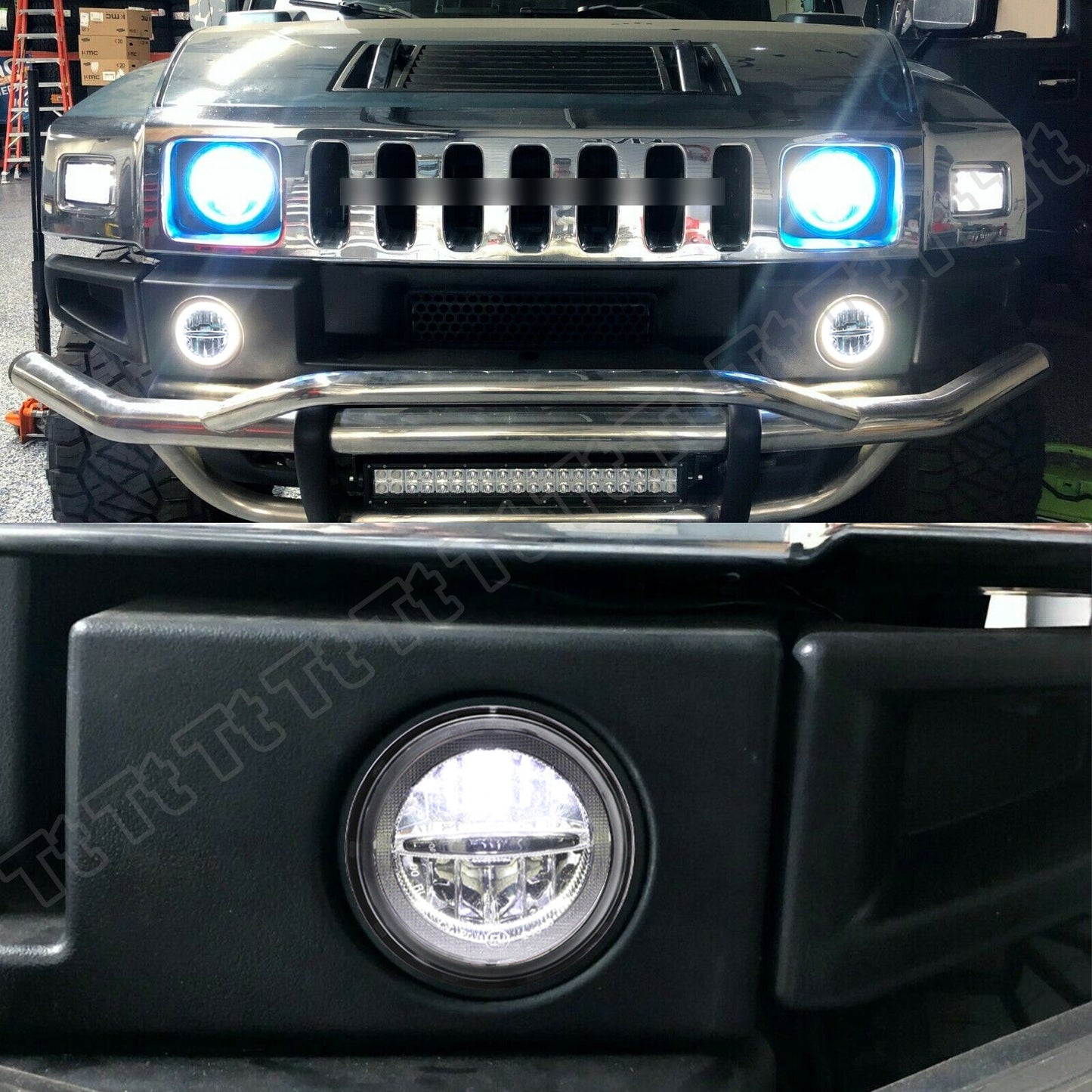 Suitable for 2003-2009 for Hummer H2 LED Halo DRL Driving Fog Daytime Running Lights