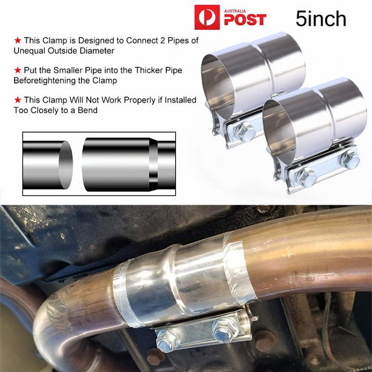 5Exhaust Band Clamp Joint Exhaust Pipe Muffler Clamp 5inLap Joint Exhaust Clamp