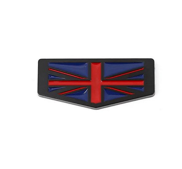 Car side fender rear badge sticker black metal England flag for mini