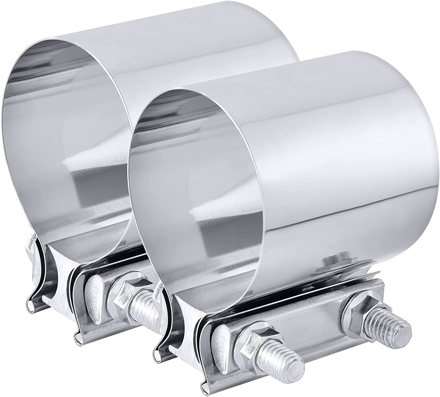 2-Pack Butt Coupler with 3-inch Exhaust Jacket Coupler, T304 Stainless Steel