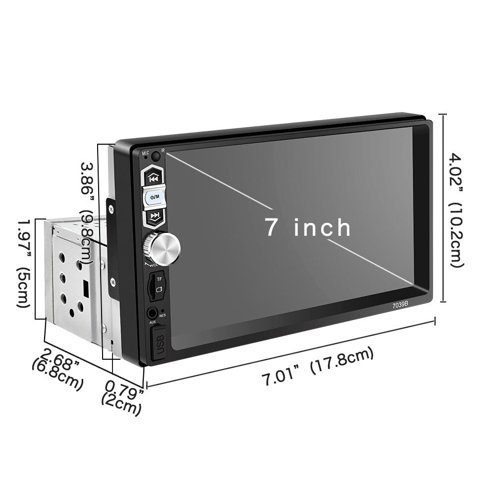 7in 1DIN Car Radio Stereo MP5 Player For Apple Carplay Android Auto BT/AUX/FM